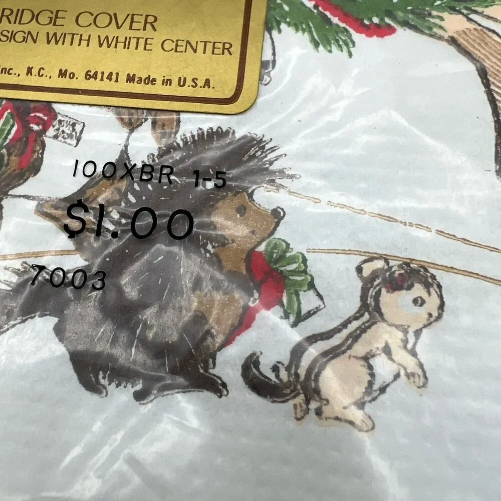 Hallmark Christmas Santa Reindeer Forest Woodland Animals Paper Tablecloth 44